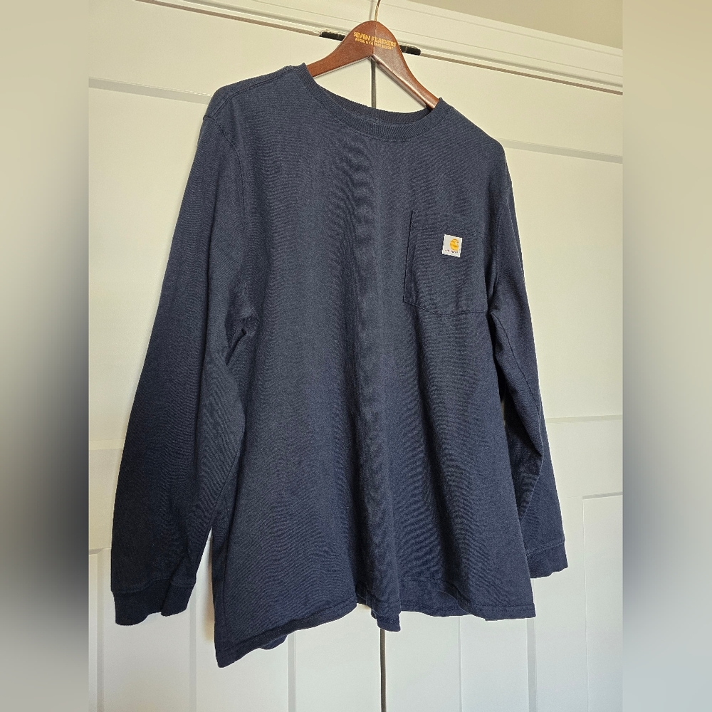 Carhartt Womens Navy Long Sleeve Pocket Tee